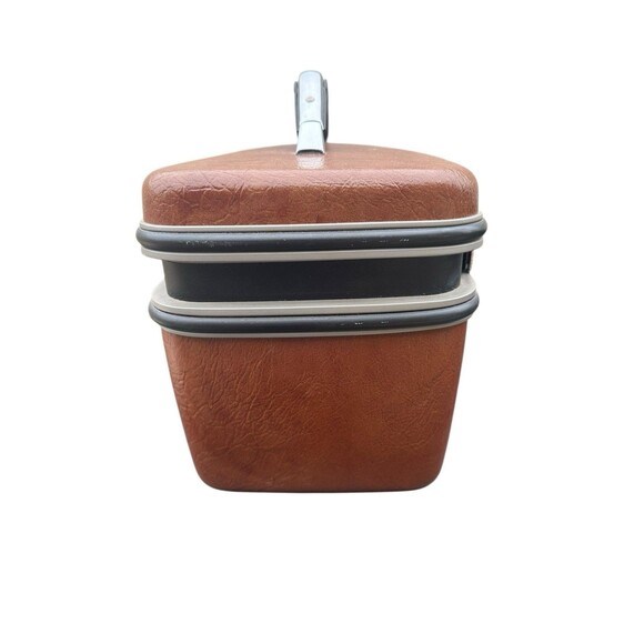 Vintage Samsonite Sentry Brown Hard Train Make up Case w/ Full Mirror Tray Key - Picture 4 of 11